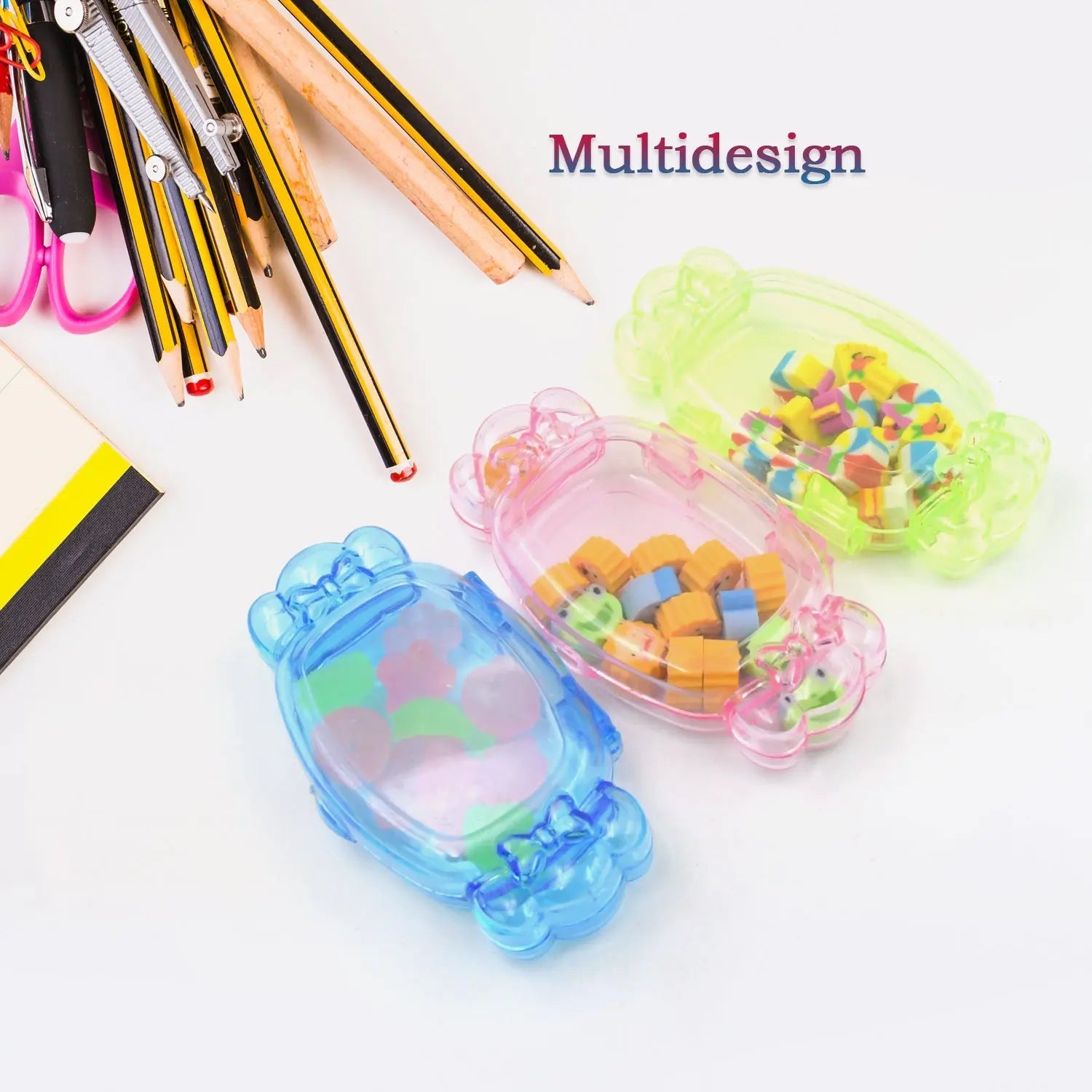 8831 Cute School Eraser Set Cute Eraser Multi Design Rubber Erasers For Pencil Cleaning Stationery School Student Girl Kids (24 Set / 15 pc In1 Set) Travel Sahayak