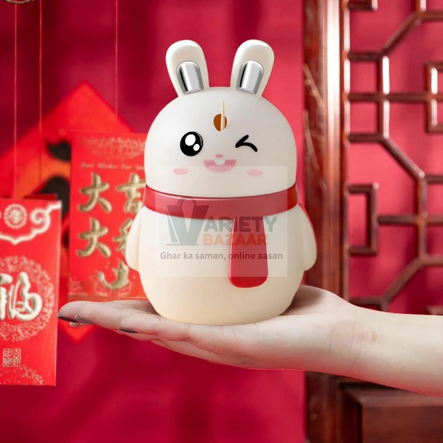 8842 Rabbit Shape Toothpick Dispenser Pressing Small Size Accessory Durable Red | Home & Garden | Kitchen, Dining & Bar | Kitchen Storage & Organization | Racks & Holders Dining Room Table Decoration (1 Pc ) Travel Sahayak