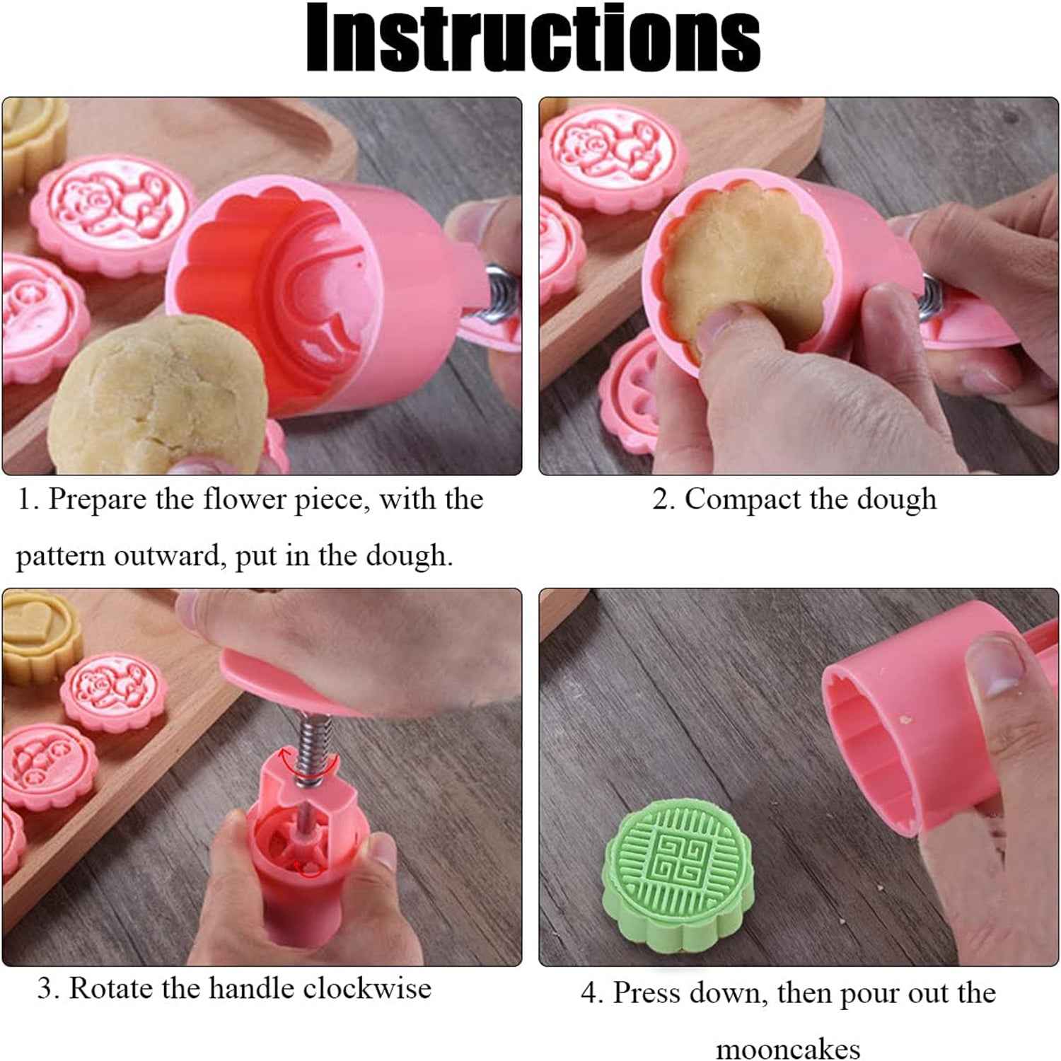 Multipurpose Cookie Biscuit Stamp Mold Set With Press Handle