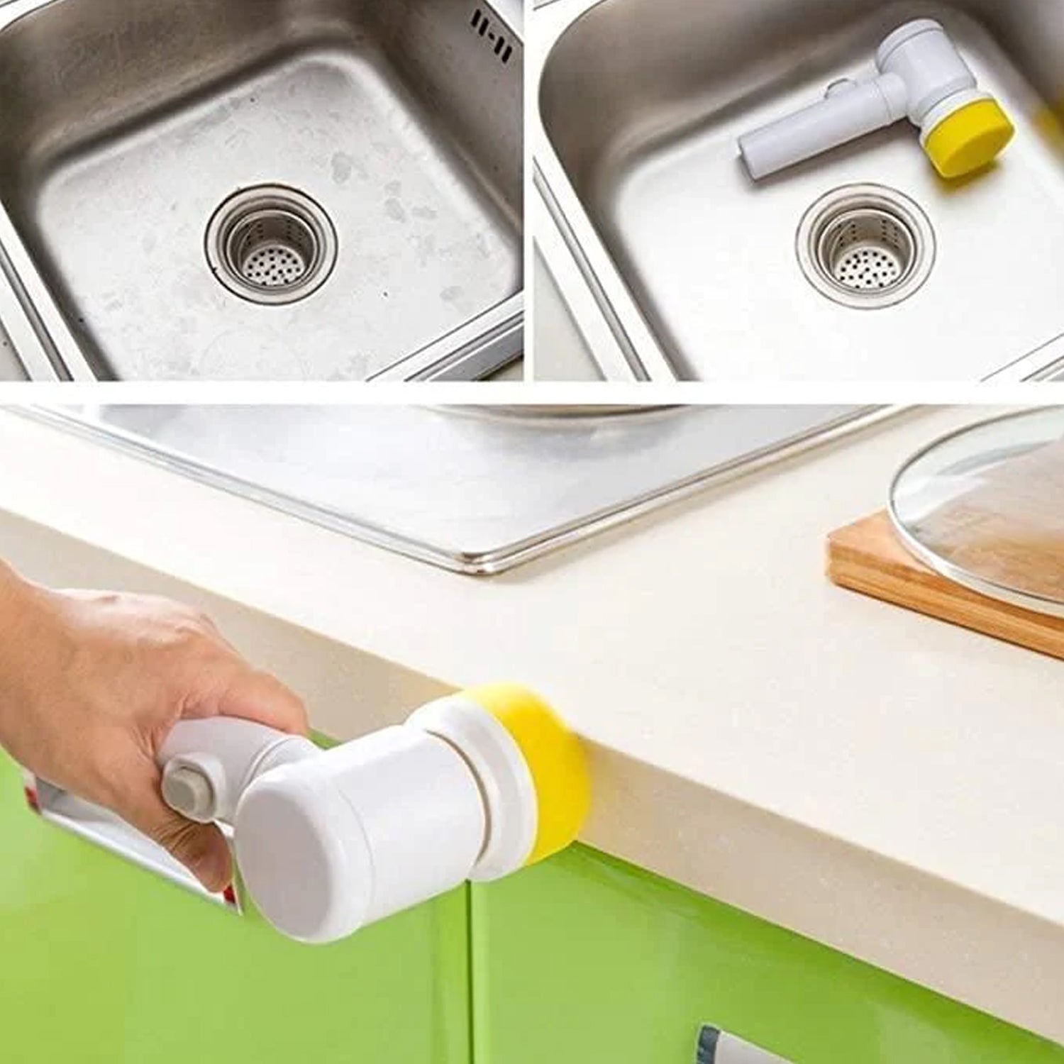 5in1 Home Kitchen Electric Cleaning Brush, Electric Spin Scrubber Variety Bazaar