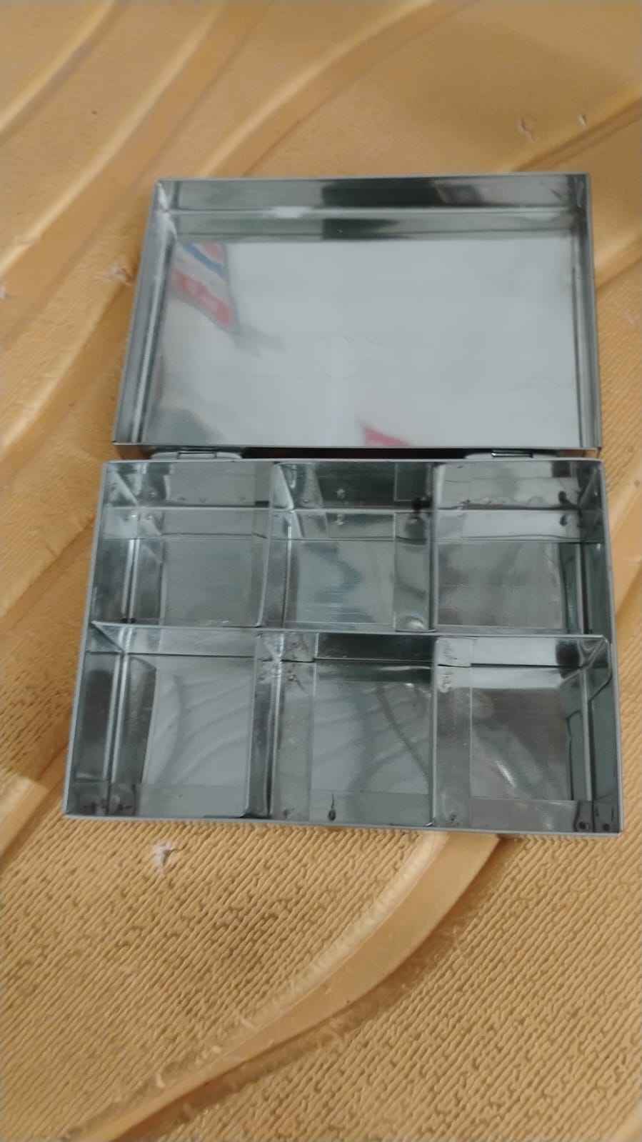 Multipurpose Premium Stainless Steel Jewelry Storage Organizer Box with 6 Compartments (1 Pc)