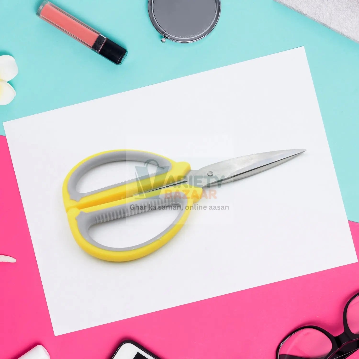 9432 Multipurpose Scissor Large  Scissors Comfort Grip Handles and Stainless Steel Blades for Precision Cutting of Paper, Photos, Crafts, and More (1 Pc) Travel Sahayak