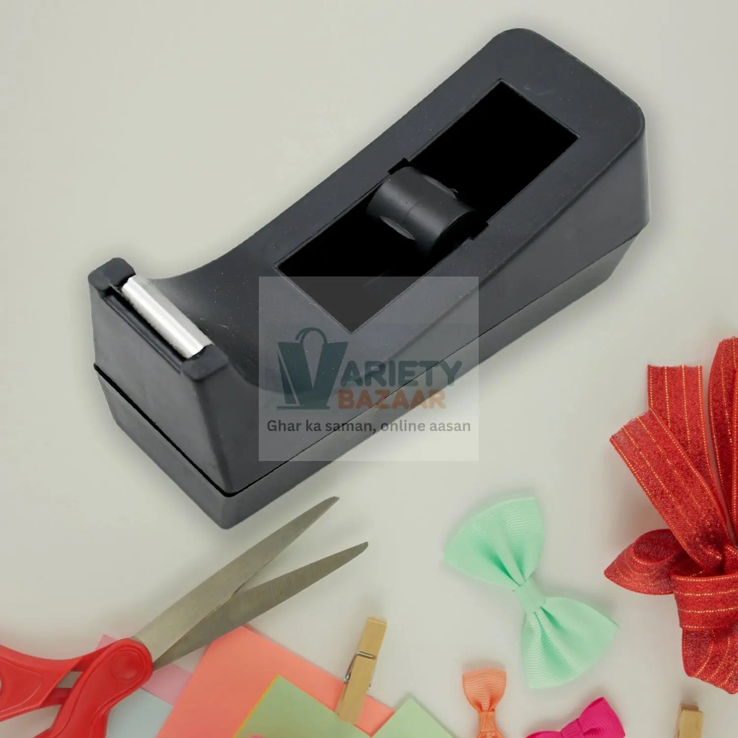 9512 Plastic Tape Dispenser Cutter for Home Office use, Tape Dispenser for Stationary, Tape Cutter Packaging Tape School Supplies (1 pc / 464 Gm) Travel Sahayak