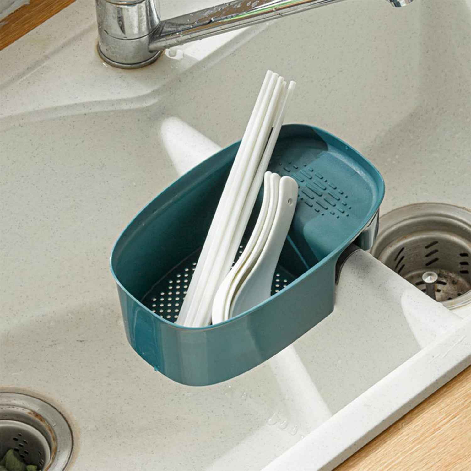 2833 Kitchen Dish Drainer And Drying Rack Sink Basket For Washing Bowls Utensils Vegetables Fruits Storage Organiser