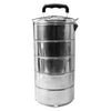 5799 Big Size 5 Compartment Lunch Box Stainless Steel Round Tiffin Traditional Tiffin Box For Kids College Office Men And Women Meal Holder With Locking Clip 5 Containers (16x5 Inch)