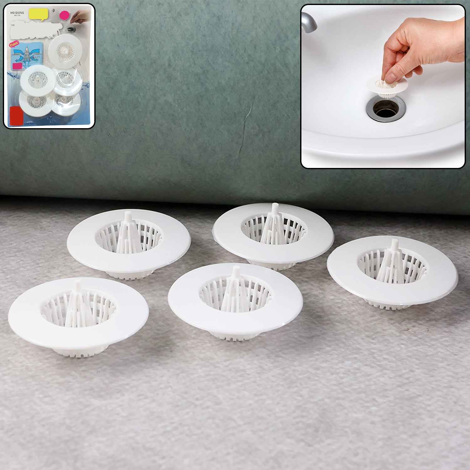 5 Pcs Multipurpose Sink Drain Hair Catcher  Strainer Filter (3045 Mm)