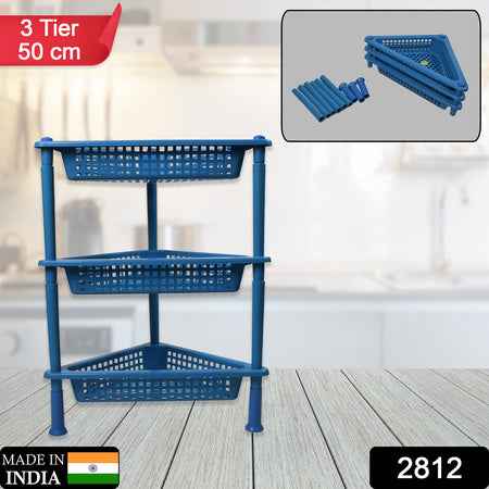 2812 Triangle Storage Plastic 3-tier  Rack Shelf For Kitchen Living Room Bathroom Office