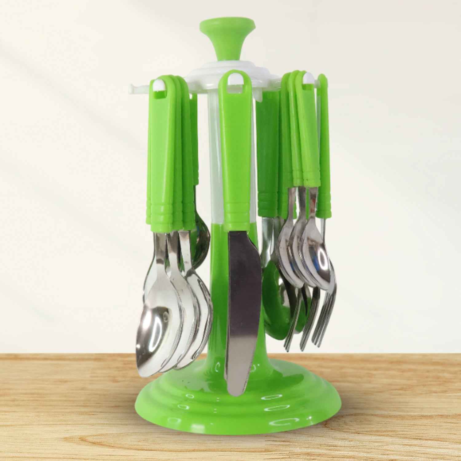 Stainless Steel Cutlery Set With Stand - (24 Pc)