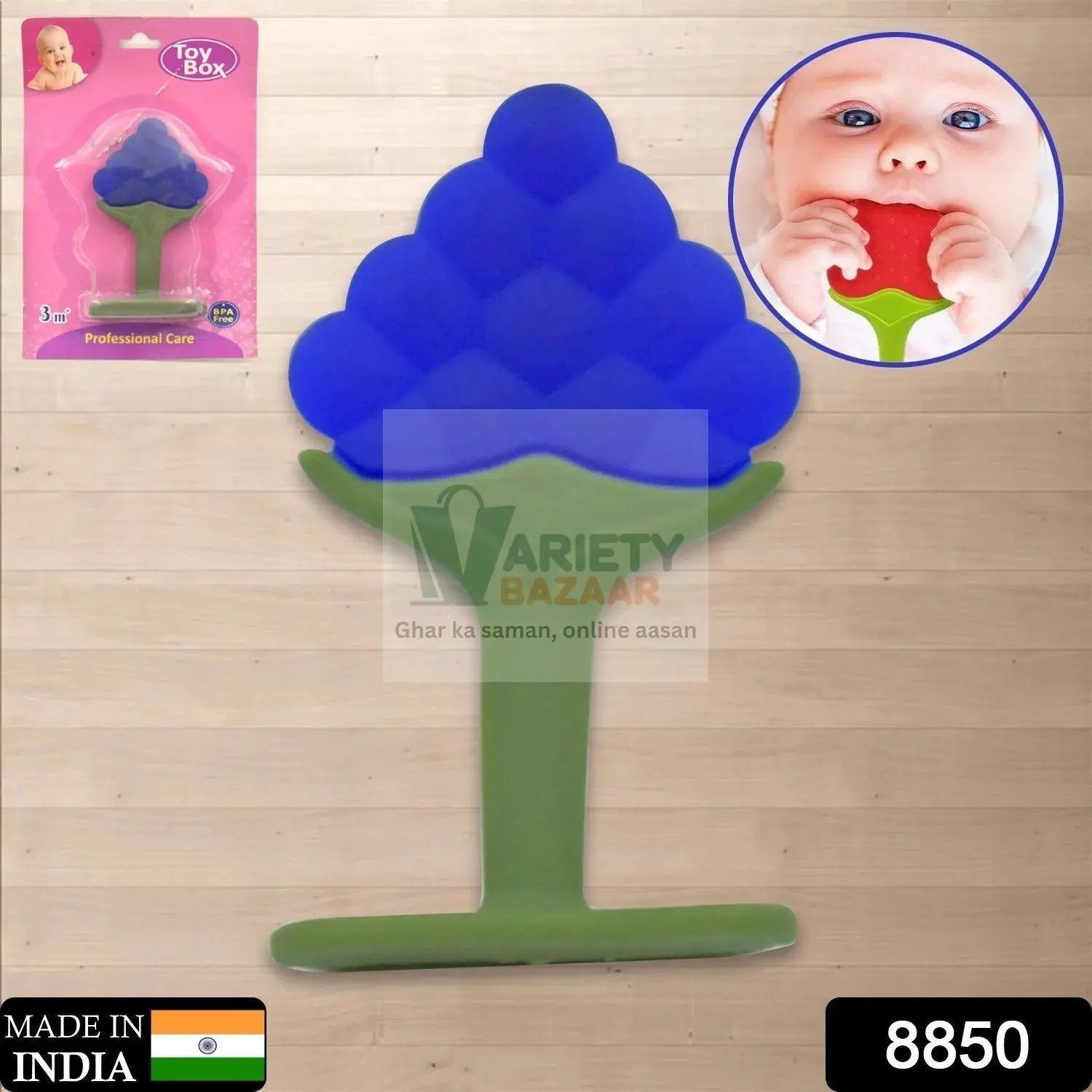 Baby Silicone Teether, Fruit Teether for Toddlers,100% Food Grade Silicone Teether, Non-Toxic & Latex Free Suitable for Kids Above 3 Months - Grapes, Banana, Watermelon (1 Pc ) Travel Sahayak