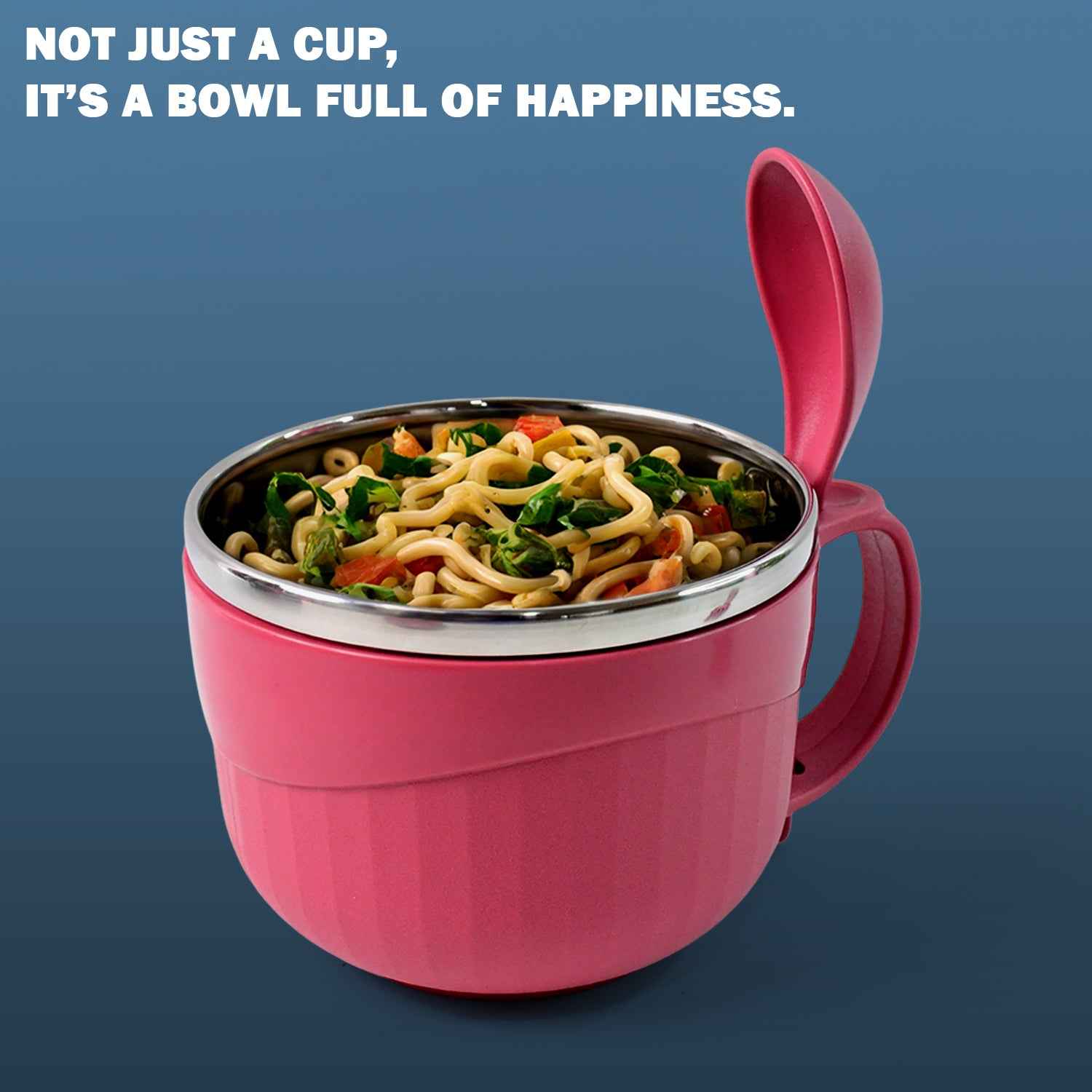 Apex Premium 700 Ml Multipurpose Noodle Bowl With Handle Lid And Fork