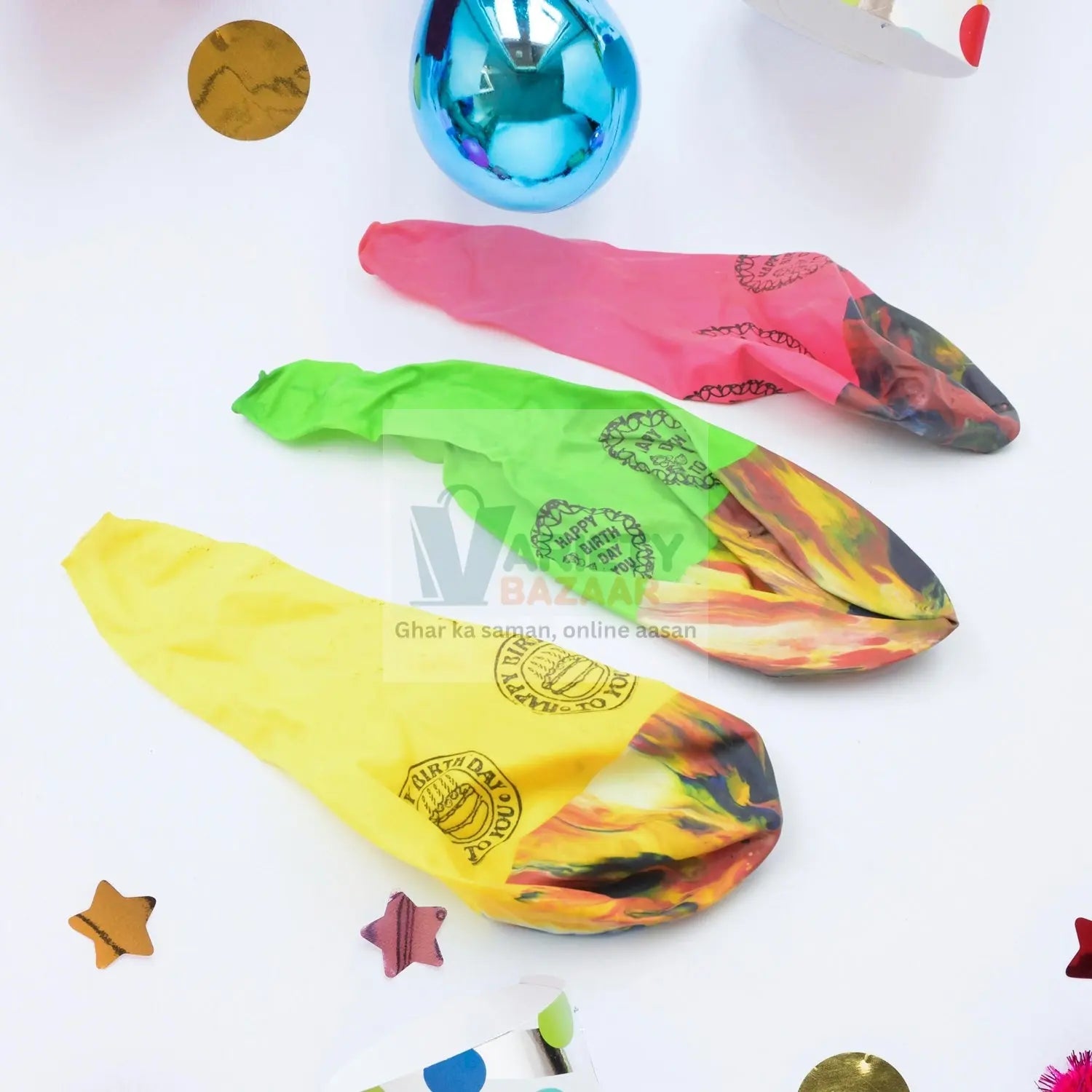 Big Size Balloons Kinds of Rainbow Party Latex Balloons for Birthday / Anniversary / Valentine's / Wedding / Engagement Party Decoration Multicolor (3 Pcs Set Travel Sahayak