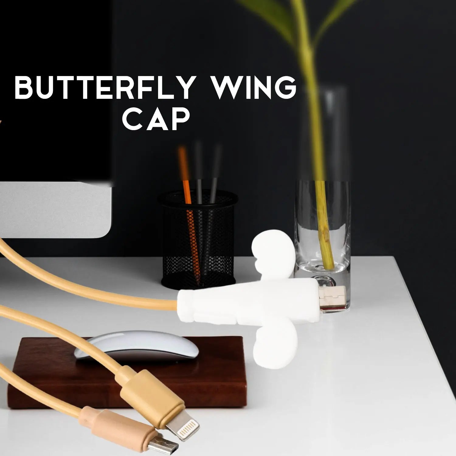 Silicone Data Cable Protector, Angel Data Cable Protective Cover, 2 in 1 Mobile Phone Cord Earphone Cord Saver Storage Tool - varietybazaar.co.in