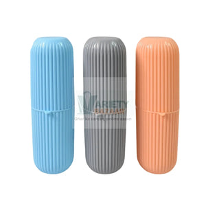 Capsule Shape Travel Toothbrush Toothpaste Case Holder (Multicolor / 3 Pcs Set) Variety Bazaar