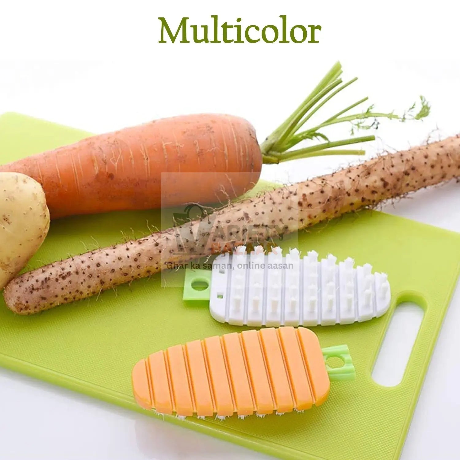 Carrot-Shaped Non-Toxic Vegetable Scrubbing Brush for Fruits & Veggies Variety Bazaar