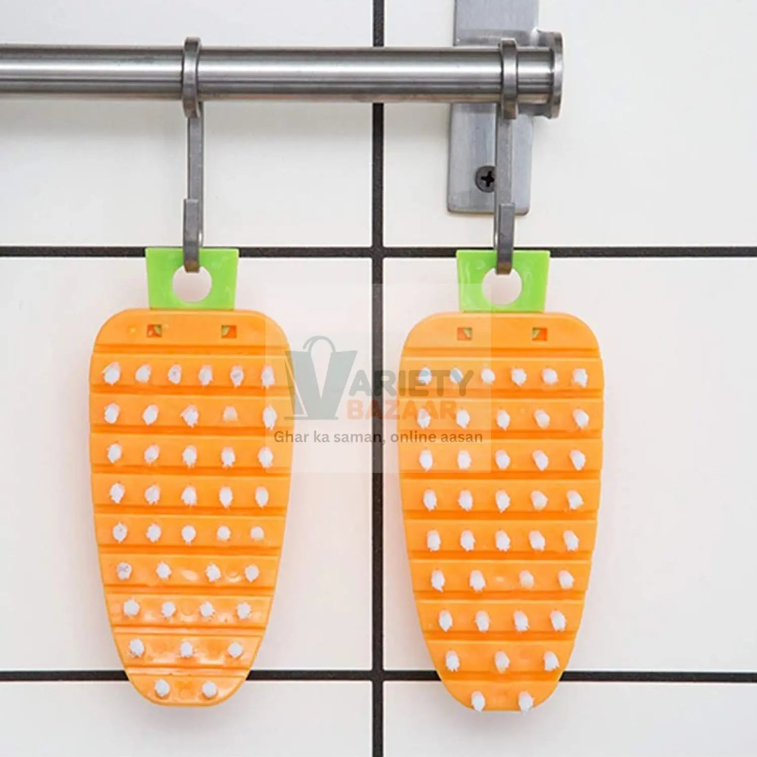 Carrot-Shaped Non-Toxic Vegetable Scrubbing Brush for Fruits & Veggies Variety Bazaar