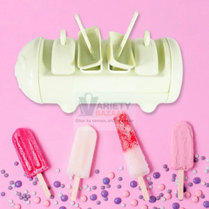 Cartoon Ice Candy Mold – 4-Cup Multicolor Set (1 Pc) Variety Bazaar
