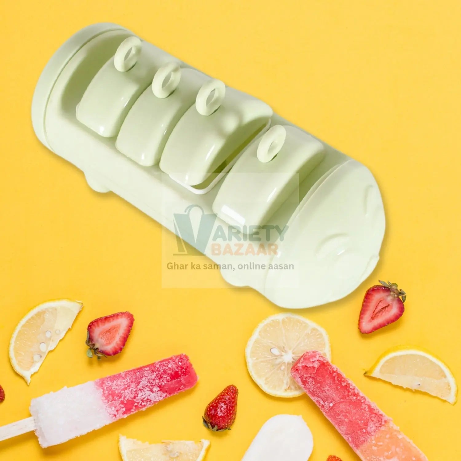 Cartoon Ice Candy Mold – 4-Cup Multicolor Set (1 Pc) Variety Bazaar