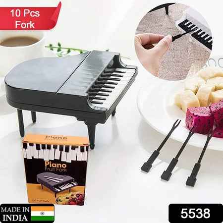 5538 10pcslot Creative Piano Fruit Forks Set Food Sticks For Dessert Fruit Snack Picking Kitchen Dining Tools (10 Pc Set)