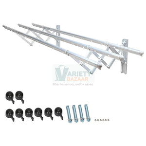 Clothes Rail Rack Clothes Drying Racks, Airer Clothes Drying Rack Wall Mounted Clotheshorse Clothes Airer Washing Cloth Line Extendable Fold Towel Rack Bar for Bathroom Indoor Outdoor Variety Bazaar