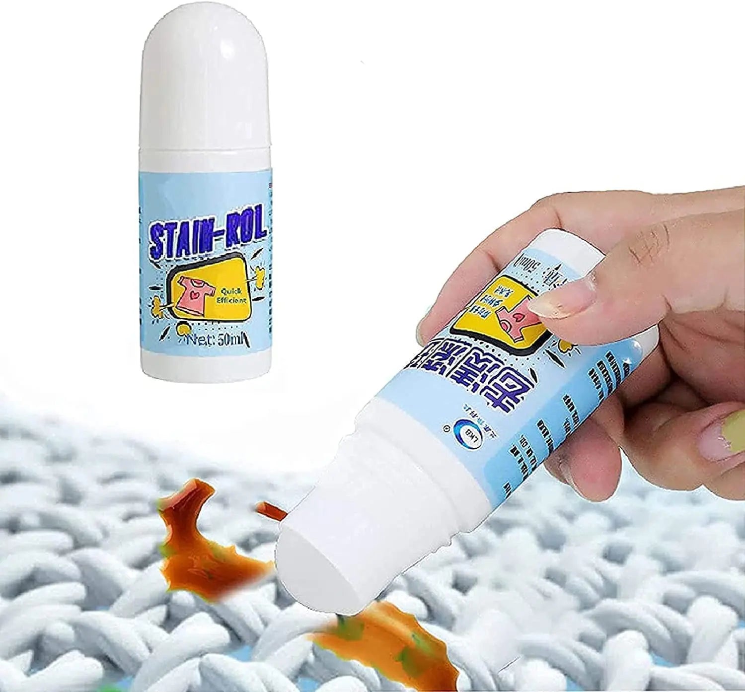 Clothes Stain Remover Bead Design Emergency Stain Rescue Roller Cleaner for Natural Fabric Removes Oil Almost All Types of Fabrics Variety Bazaar