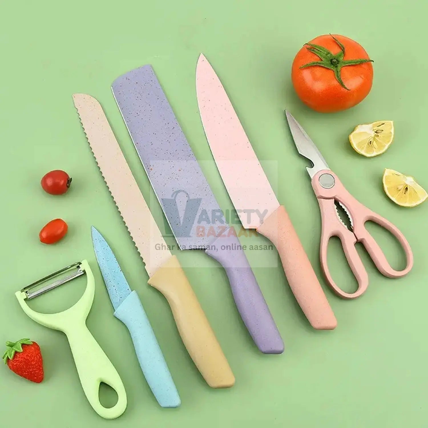Corrugated 6Pc Kitchen Knife Set Professional Box Knife Set 6 Piece Forged Kitchen Knives with Box. Variety Bazaar