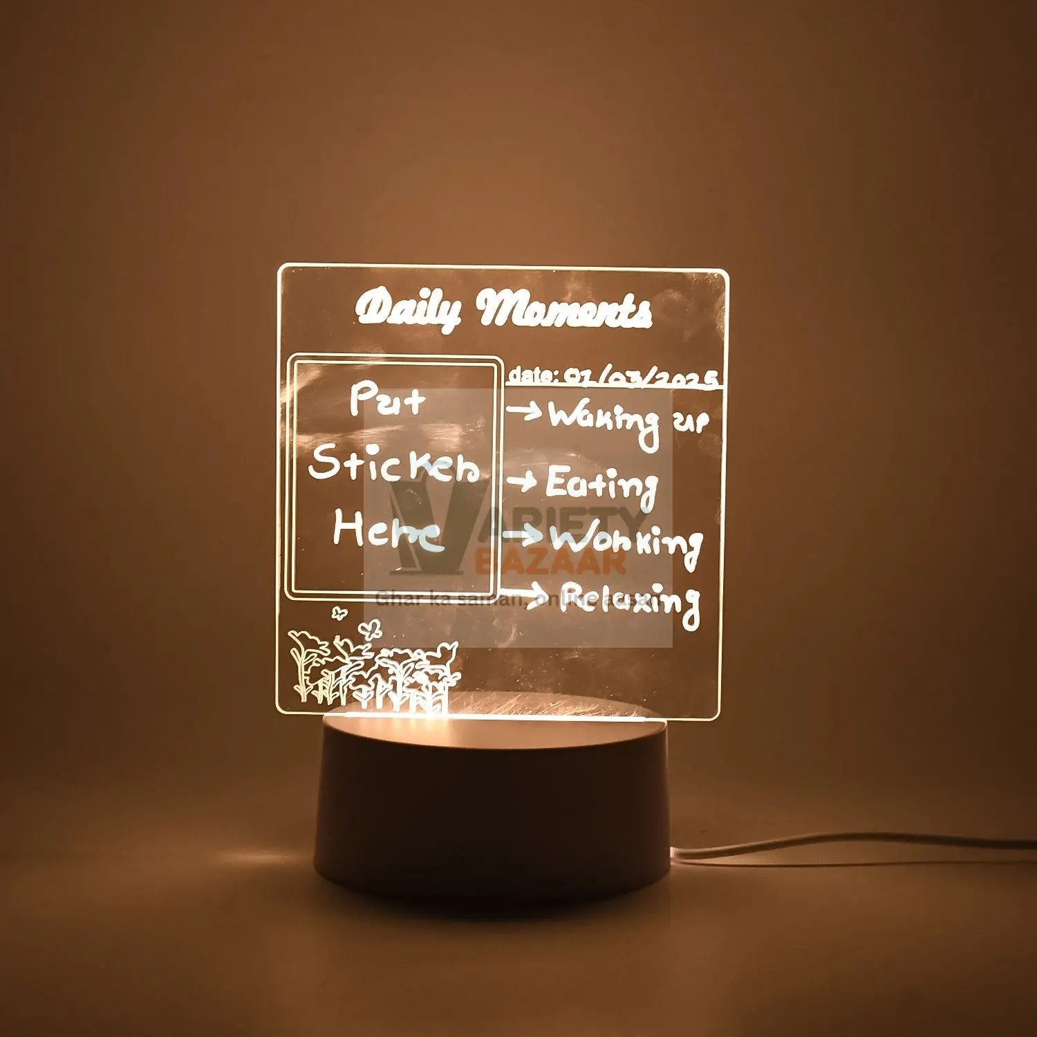 Creative Visualization Lamp 3 D Acrylic Decorative Lamp (1 Pc) Variety Bazaar