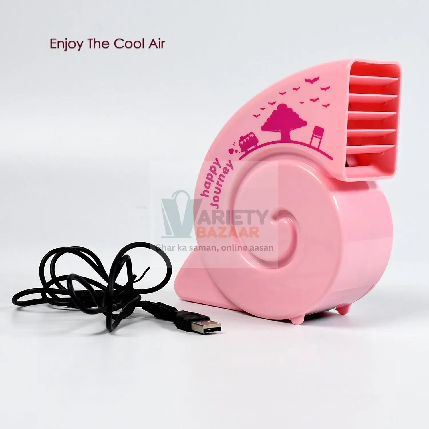 Cute USB Mini Fan: Bright, Quiet & Portable for Your Desk (Battery Not Included) Variety Bazaar