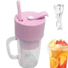 5841 2 In1 Portable Crusher Juicer With Handle  Straw For Smoothie Sipper Usb Rechargeable (340 Ml) 6 Stainless Steel Blades Compact Juicer Mixer Juicer Portable Fresh Juice Blender Portable Electric Juicer ( 340 Ml )