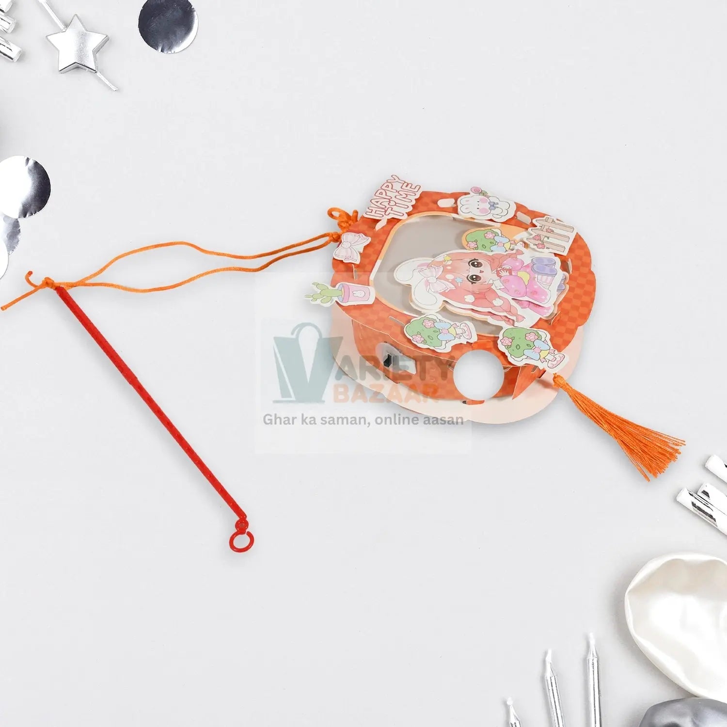 DIY Handmade Cartoon Paper Lanterns – Antique Hollow-Out LED Projection for Festival Decor Variety Bazaar