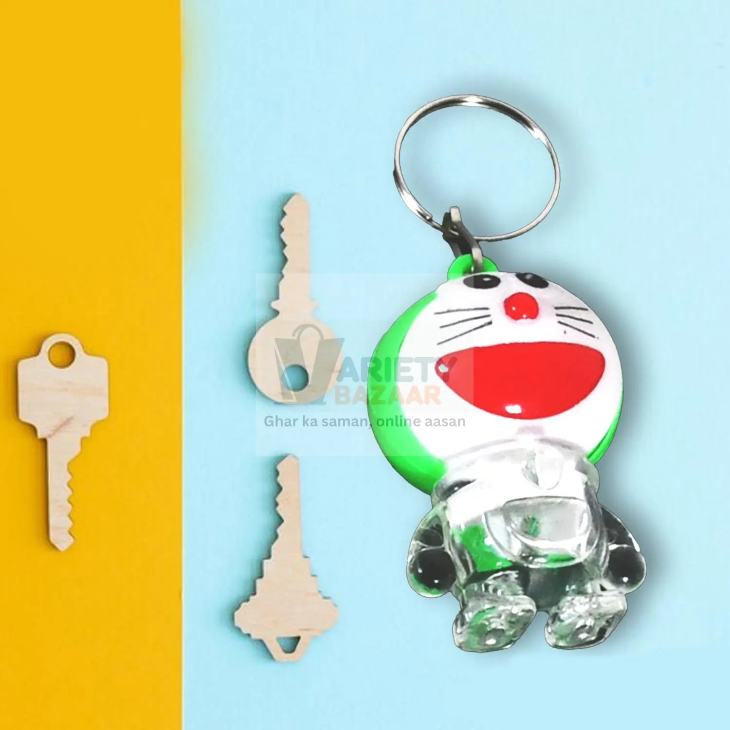Doremon lightning keychain, 2 colored lightning keychain (1 pc) Variety Bazaar