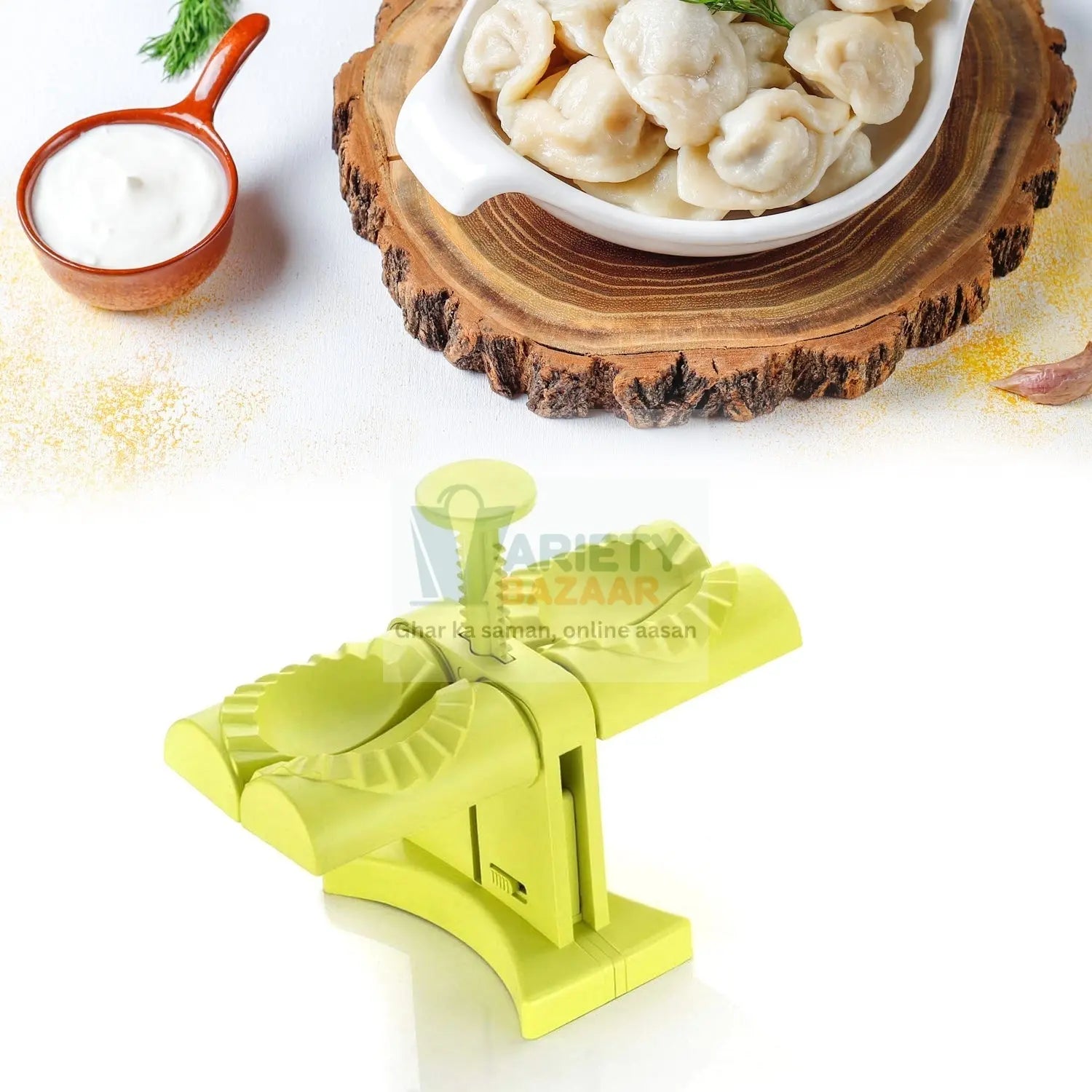 Double Head Dumpling Maker Mold – Easy Tool for Making Dumplings, Press Mold Kitchen Accessory Variety Bazaar