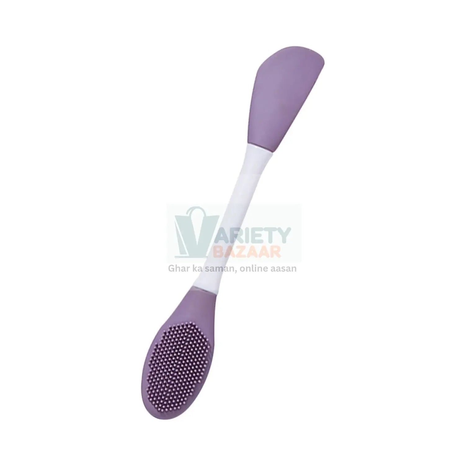 Double-Headed Silicone Mask Brush – Facial Cleansing & Mask Application Tool (1 Pc) Variety Bazaar