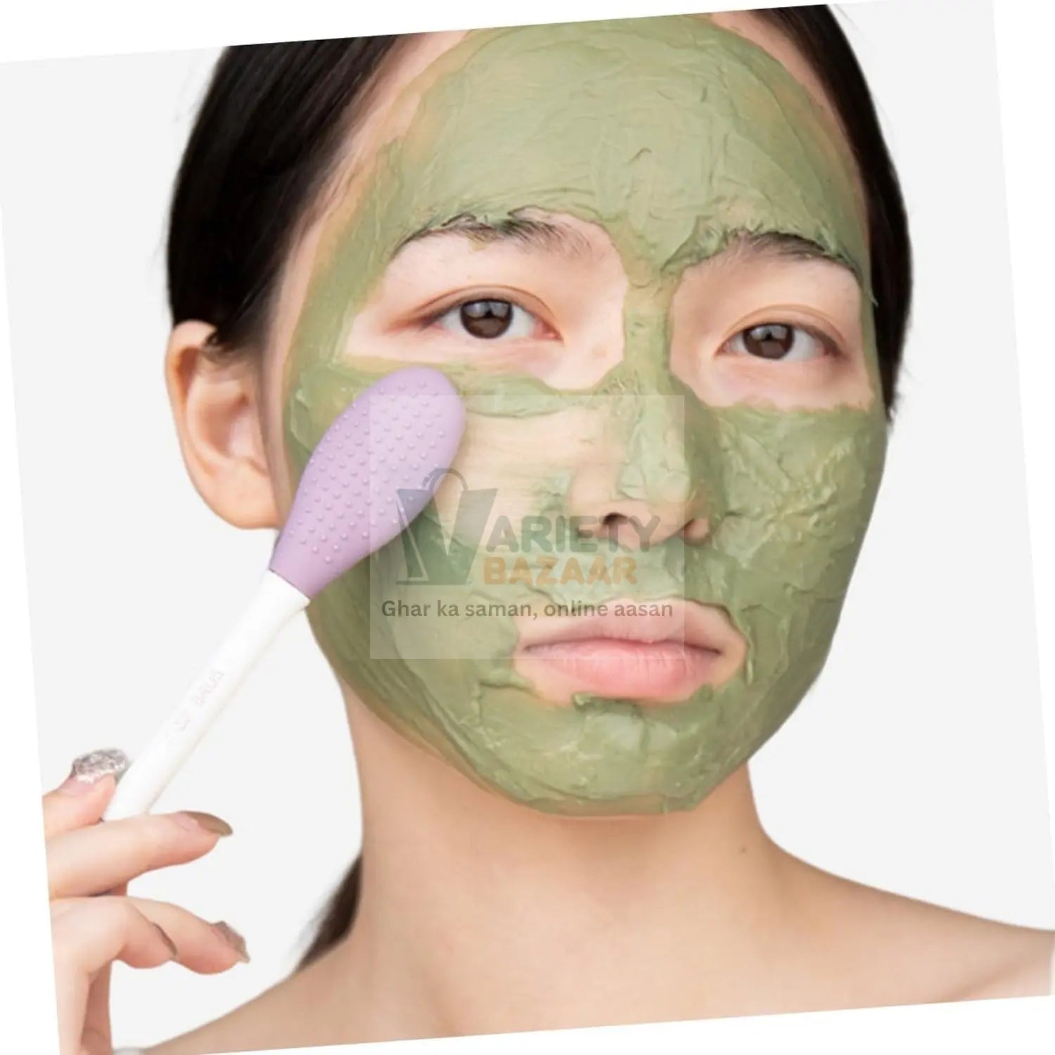 Double-Headed Silicone Mask Brush – Facial Cleansing & Mask Application Tool (1 Pc) Variety Bazaar