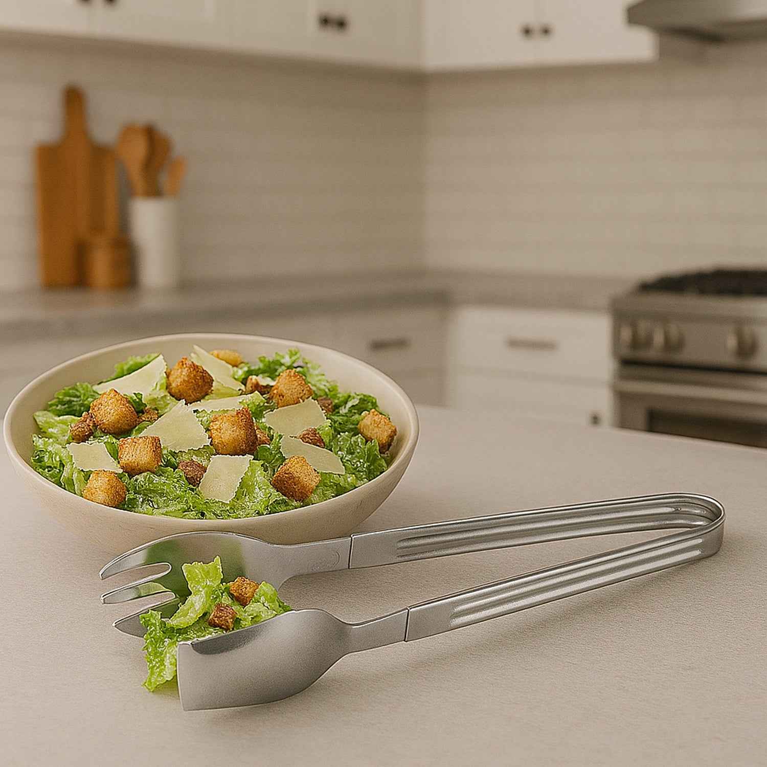 Stainless Steel Multipurpose Serving Tong  2-in-1 Pasta  Salad Tong (1 Pc)