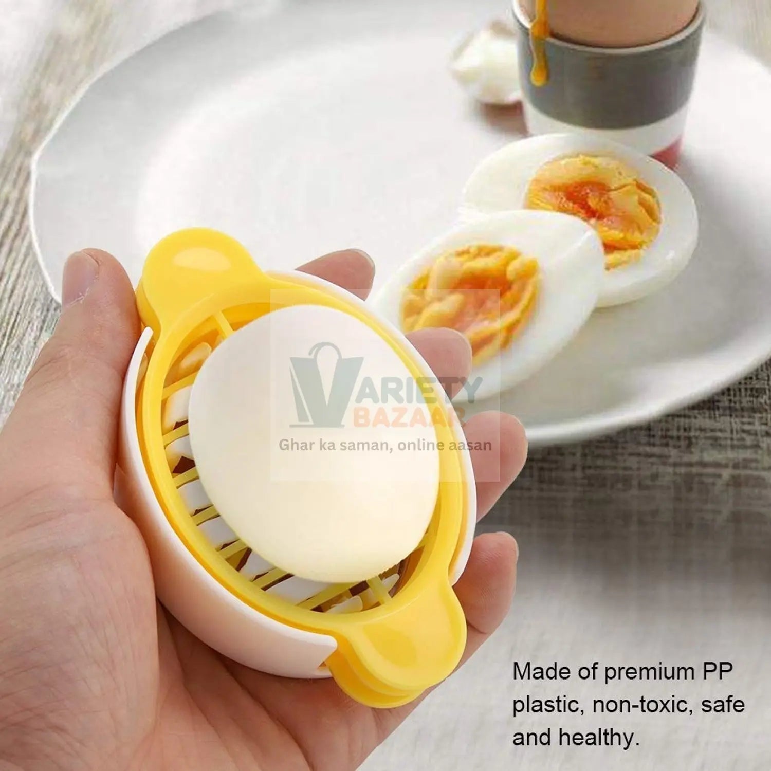 Egg Slicer, 3 in 1 Boiled Egg Slicer, Egg Slicer, Preserved Egg Slicer, Home Restaurant Kitchen Tool (1 Pc) Variety Bazaar