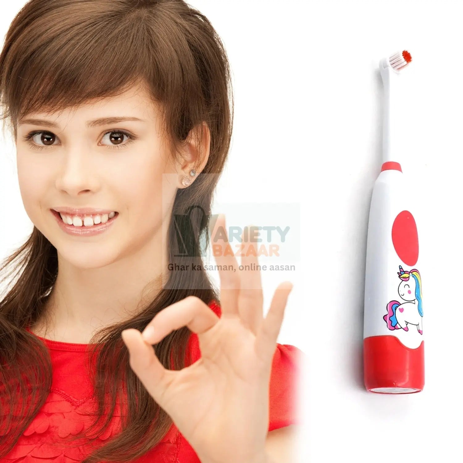 Travel-friendly electric toothbrush with 1 extra brush head