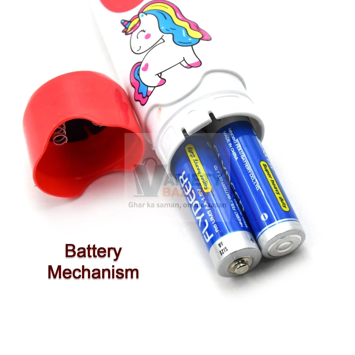 Portable electric toothbrush with extra brush head and batteries