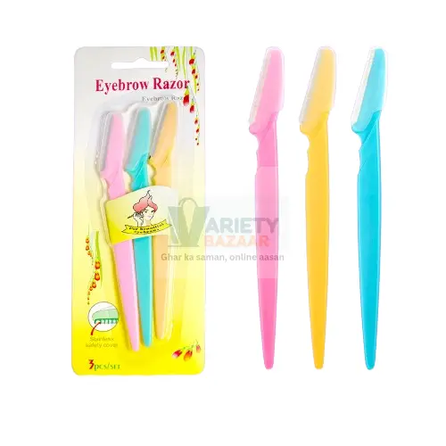 Eyebrow Painless Facial Hair Remover Razor for Face, Women and Men (3 Pack) Variety Bazaar
