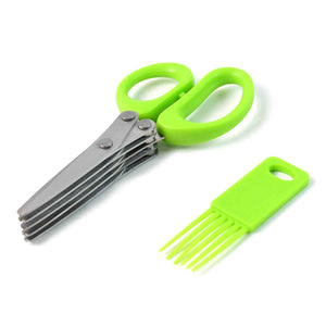 Premium 5-blade Multipurpose Kitchen Scissors With Cleaning Comb