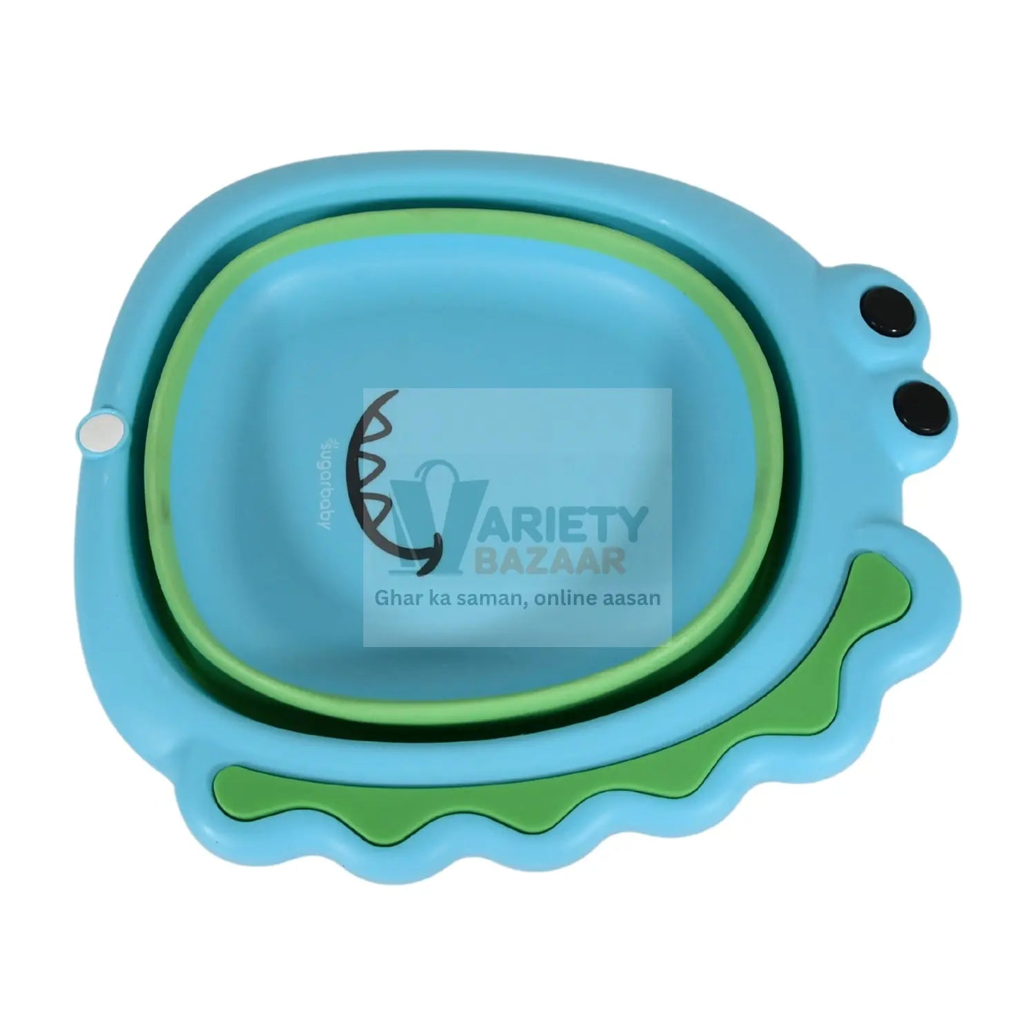 Frog Shape Foldable Baby Wash Basin, Space-Saving Lightweight Face Washing Tub (33×31cm / 1 Pc) Variety Bazaar