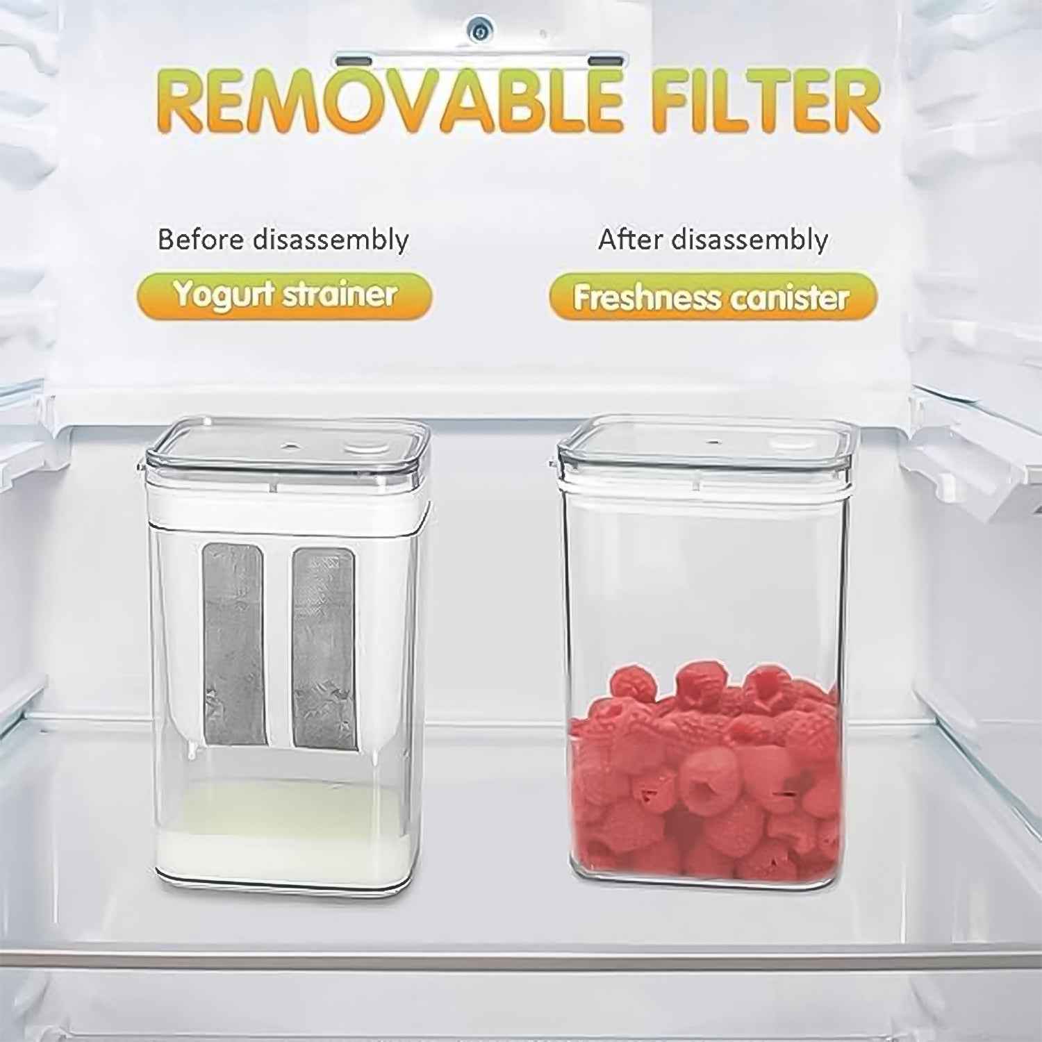 2 In 1 Multifunctional Yogurt Strainer With Storage Container  1100 Ml (1 Set)