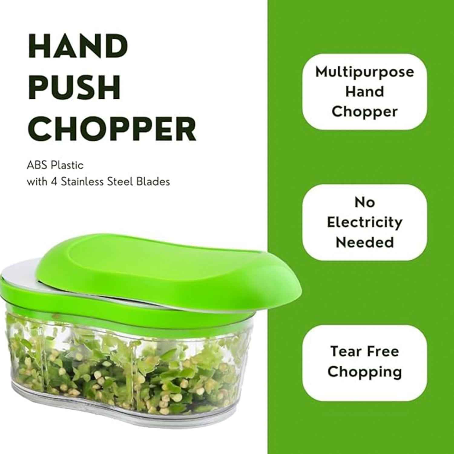 Manual Hand Push Garlic Cutter  Vegetable Chopper (1 Pc)