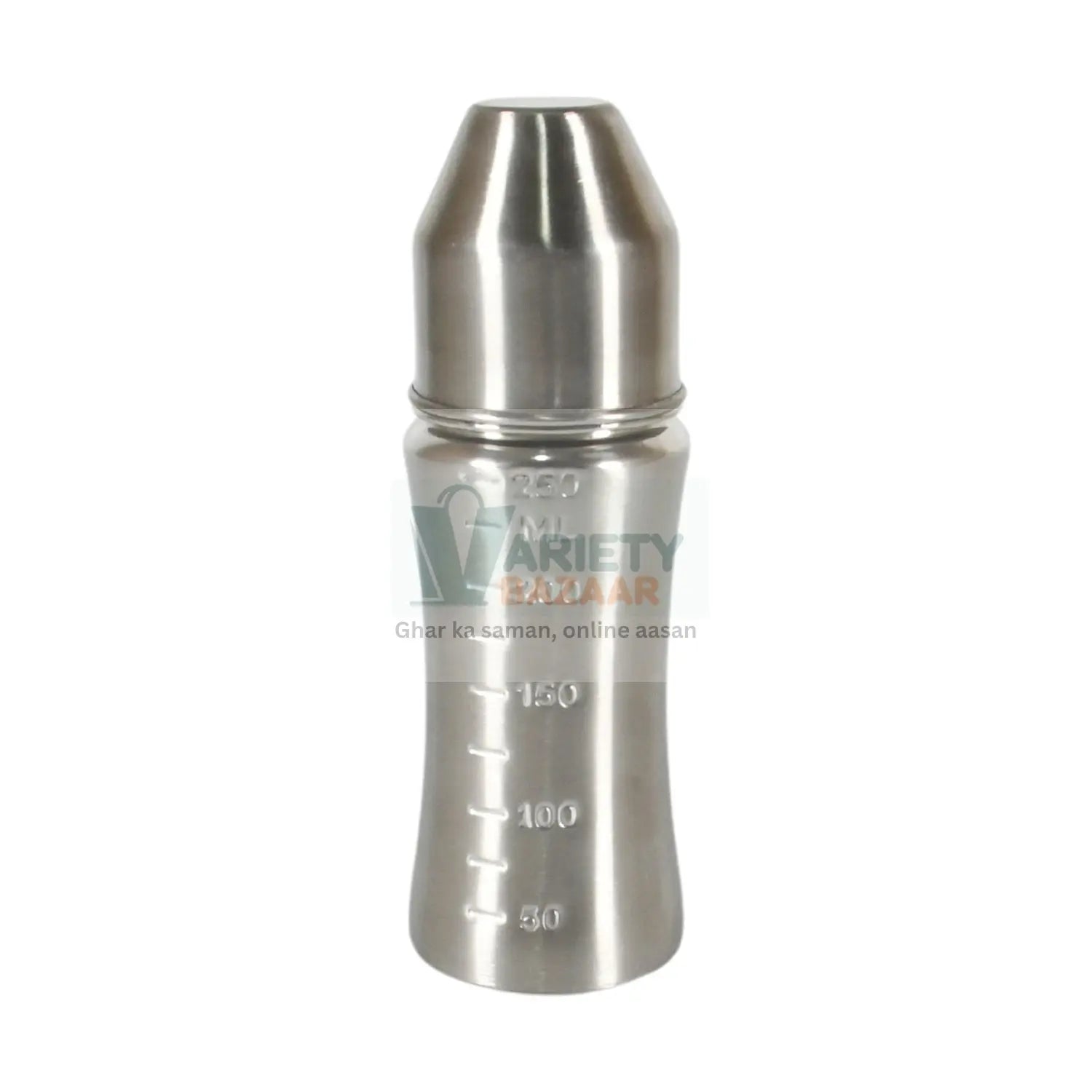 Ganesh Stainless Steel Baby Feeding Bottle, Milk Bottle for New Born / Infants / Toddler Up to 3 Years, BFA Free (250 ML Approx) Variety Bazaar