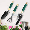 Gardening Tools - Hand Cultivator, Trowel, Heavy Duty with Ergonomic Wooden Handle for Transplanting and Digging (3 Pcs Set) Variety Bazaar