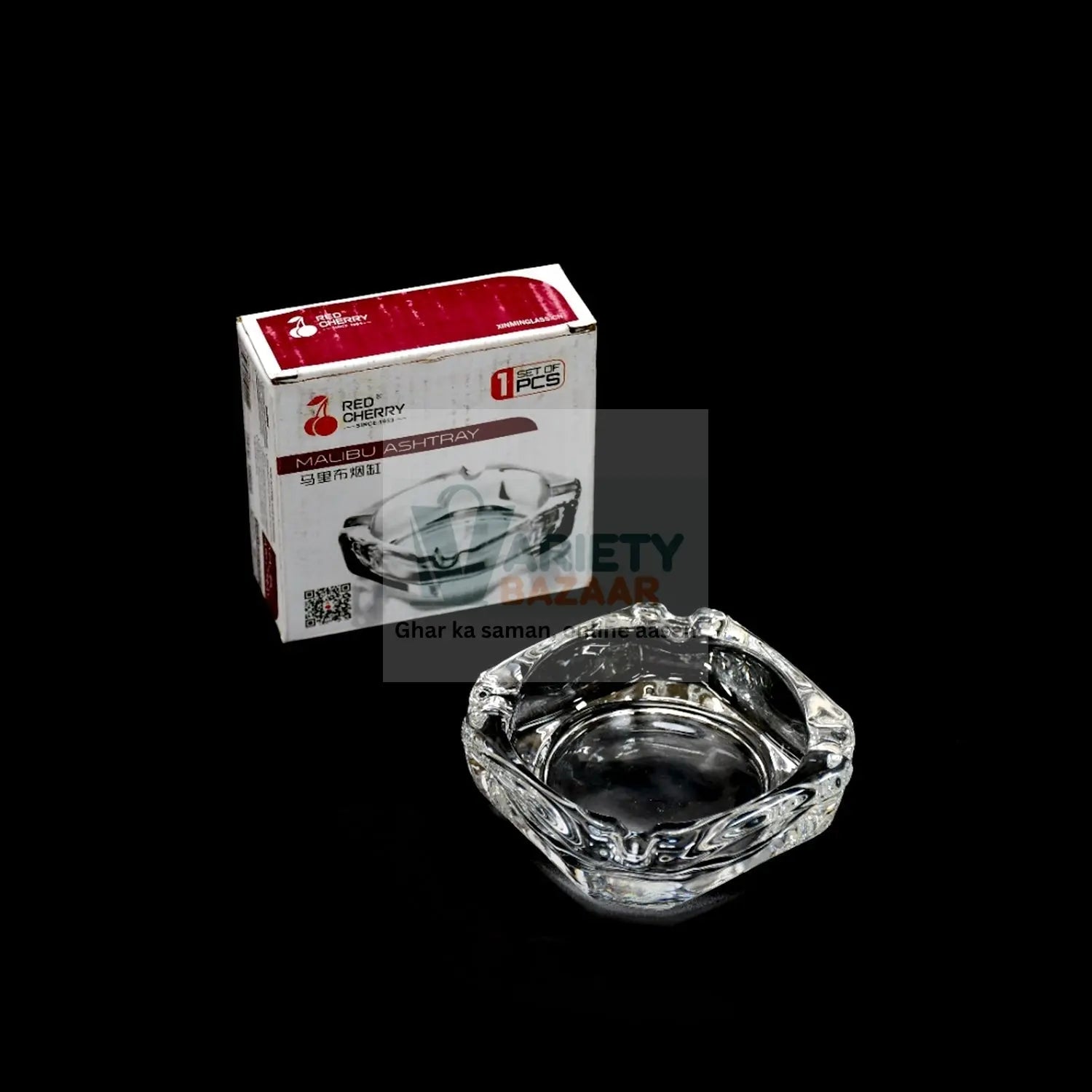 Crystal glass ashtray for home decor
