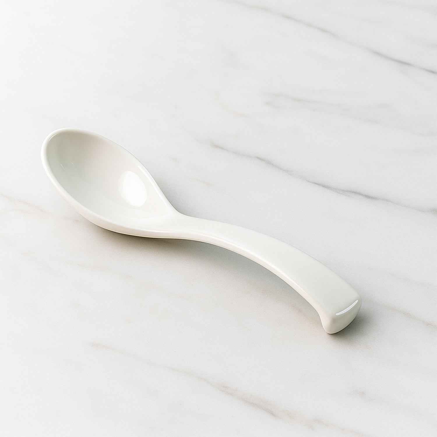 Plastic Soup Spoon  Deep Bowl (1 Pc  White)