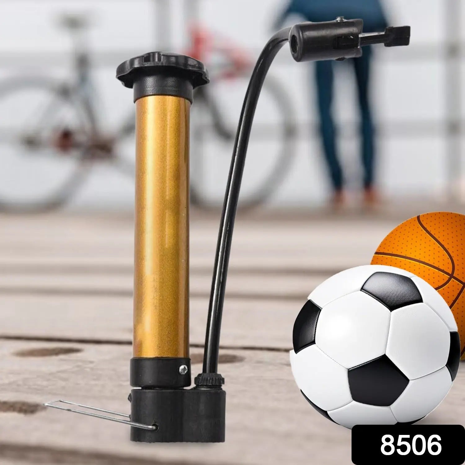 Hand Air Ball Pump, Metal Portable High Pressure Air Pump Mini Basketball Inflator for Balls, Basketball, Soccer, Volleyball, Football, Inflatable and More Variety Bazaar