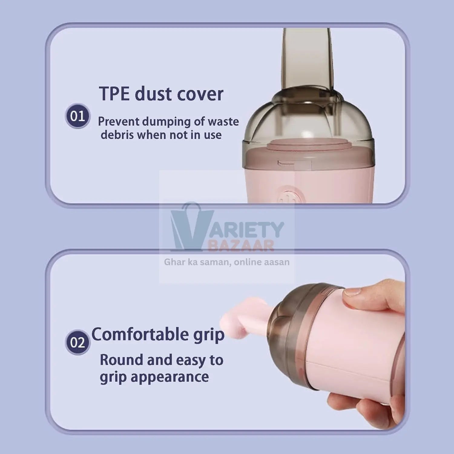 Handheld Vacuum Cleaner, Cordless Desktop Vacuum Cleaner One Button Switch for Office (1 pc) Variety Bazaar