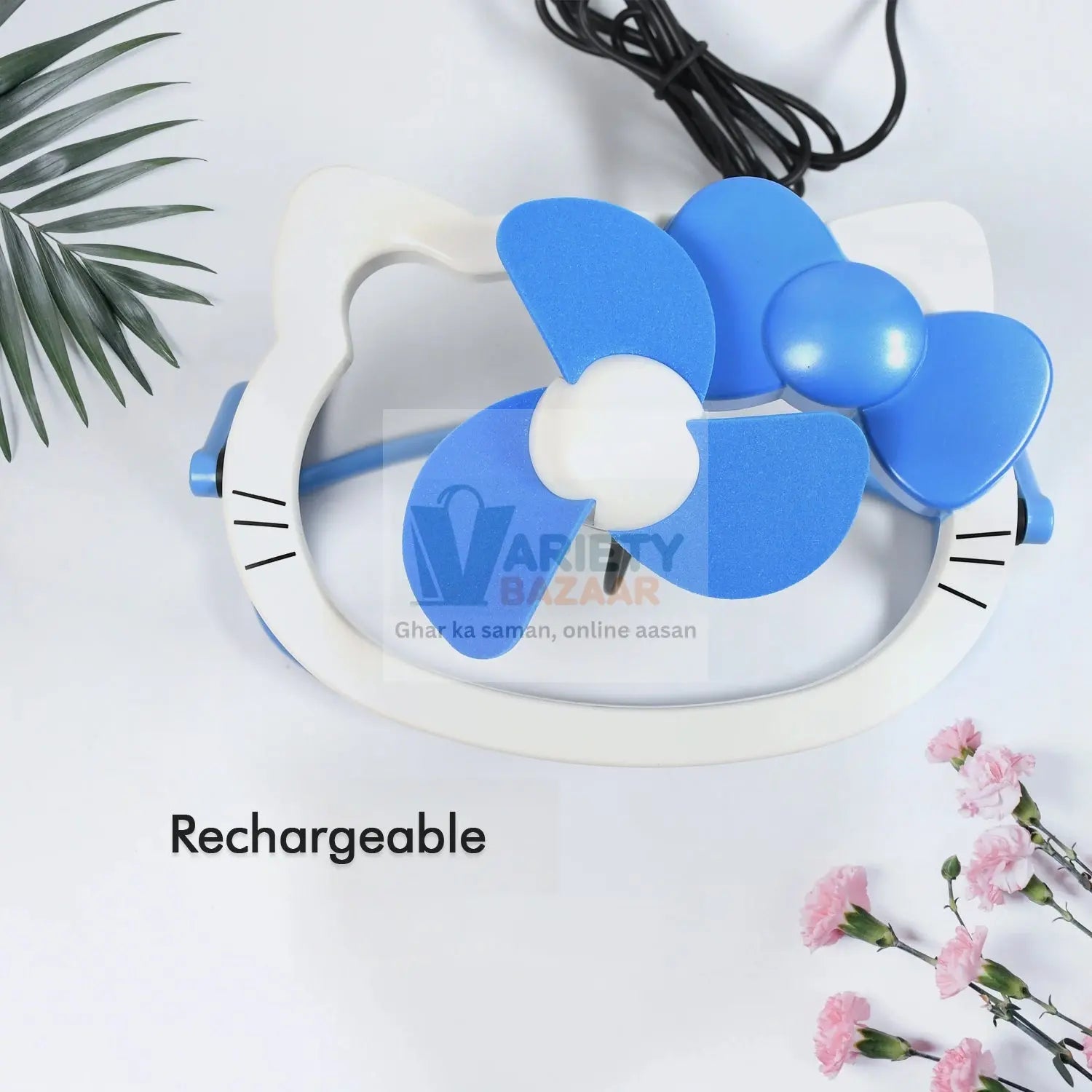 Hello Kitty USB Mini Fan: Cute, Quiet & Portable Desk Buddy (Battery Not Included) Variety Bazaar