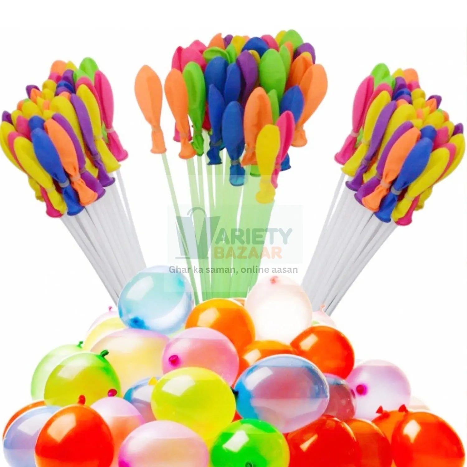 Holi Magic Water Balloons for Kids - 111 pcs (Multicolor) Variety Bazaar